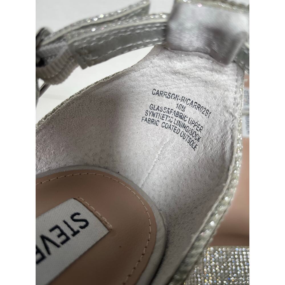 Steve Madden Carrson Crystal Heels Silver Size 10 - Picture 4 of 12